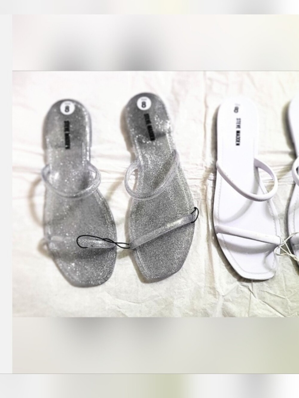 NWT! Steve Madden Women's Silver/White Pike Jelly Summer Beach Sandal Bundle 8 - Picture 9 of 16